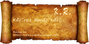 Kárpi Renátó névjegykártya